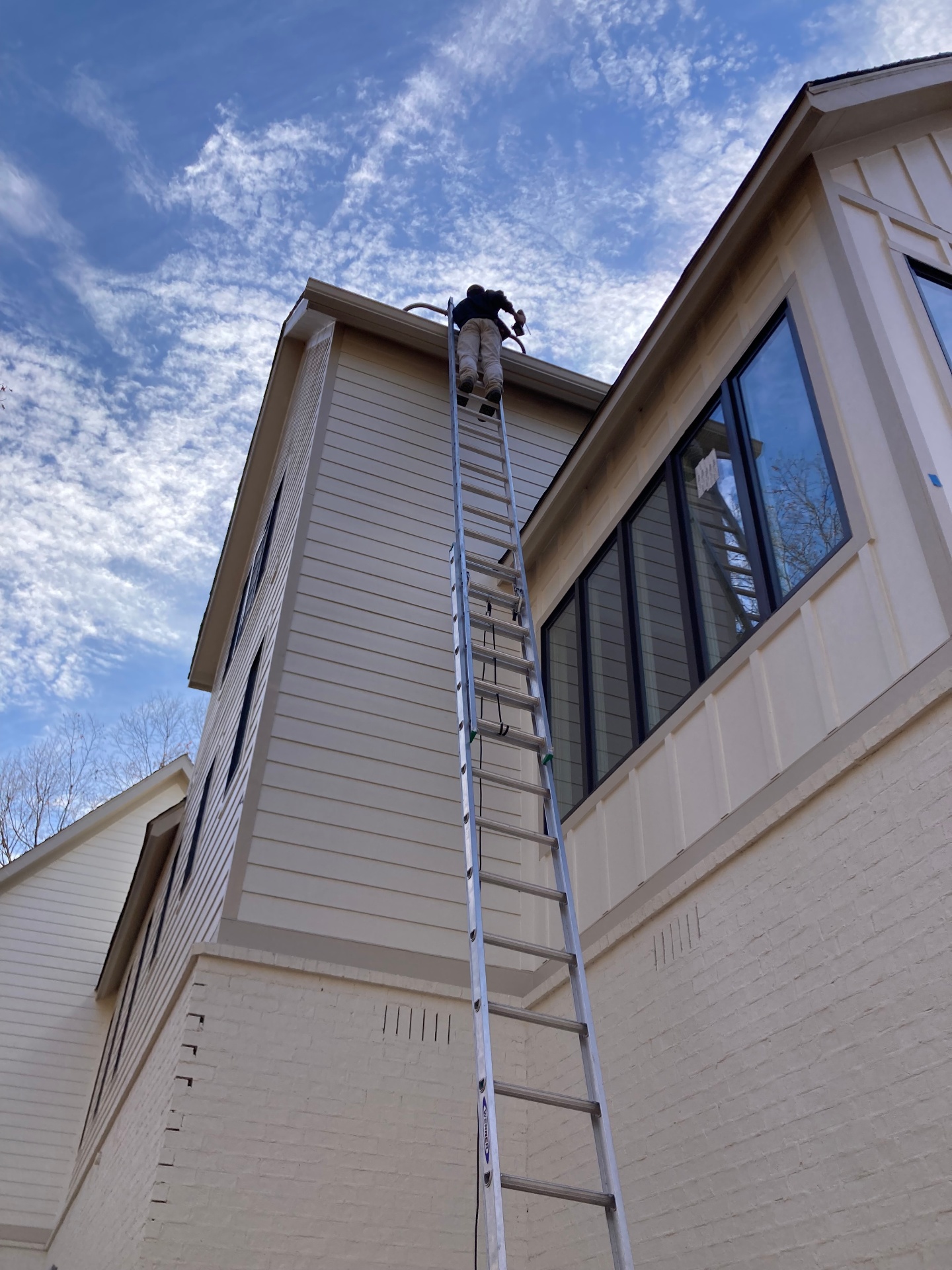 Two-Story Extension Ladder Installation